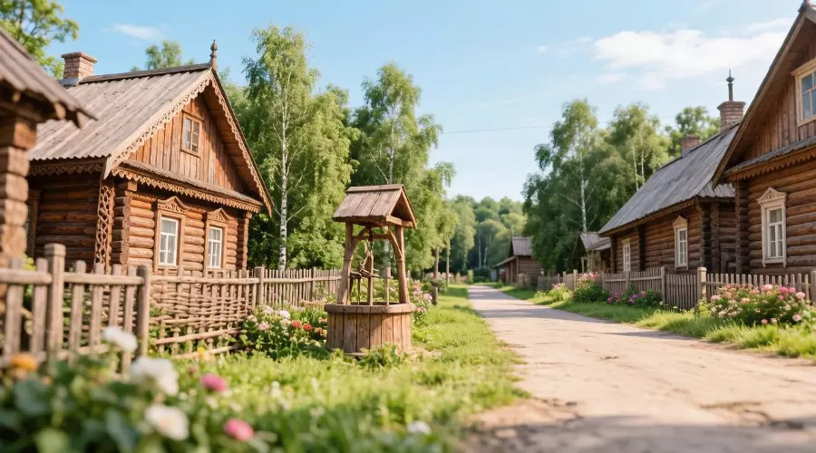 Деревня &copy;&nbsp;Изображение сгенерировано нейросетью GigaChat